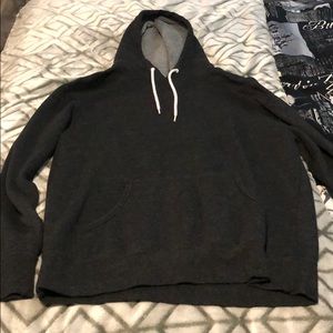 dark grey sweatshirt
